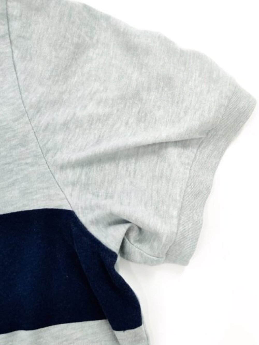 Gap Men’s Henley T-Shirt Gray Blue Stripe Pocket Size Medium - Picture 3 of 5